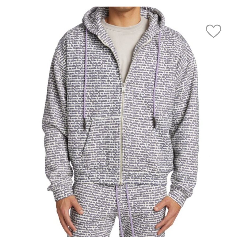 The Future Is On Mars Full Zip Sweatshirt Hoodie Hard To Find SIZE XL